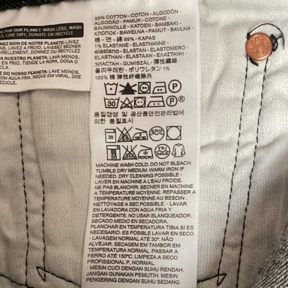 Levi's 501 Button Fly Jeans 32x32 Black #189E - Picture 13 of 13